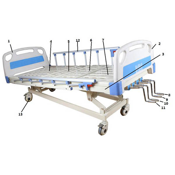 Manual five function hospital bed6