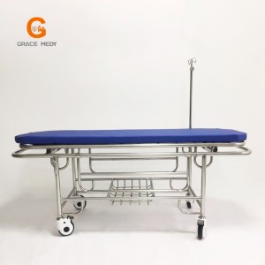QJC001 Stainless Steel Medical Patient first aid stretcher car ambulance stretcher bed