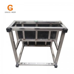 JTD001 Anti-skid rubber three support Stainless Steel Double Step Stool