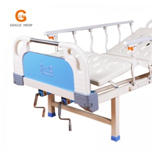 A06-1 Two crank hospital bed with Korean guardrail