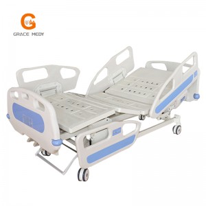 A02-5 ABS central brake medical bed 3 cranks manual ICU hospital bed