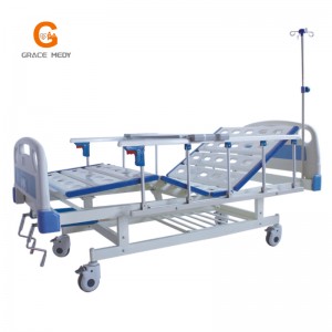 A08 Two function crank bed with ABS bed head and 5 bars guardrail
