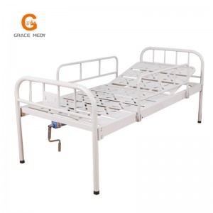 B02 White manual one function hospital patient bed