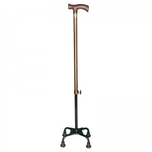 Stable and anti-stumbling handle walking quad cane stick