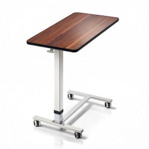 Movable hospital overbed table