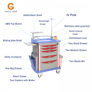 Hospital ABS medical cart clinical drug delivery cart