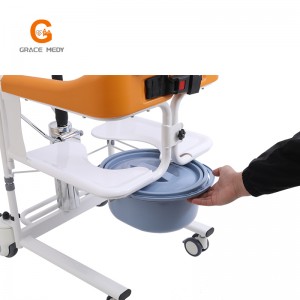 Patient Transfer Lift Chair with Commode